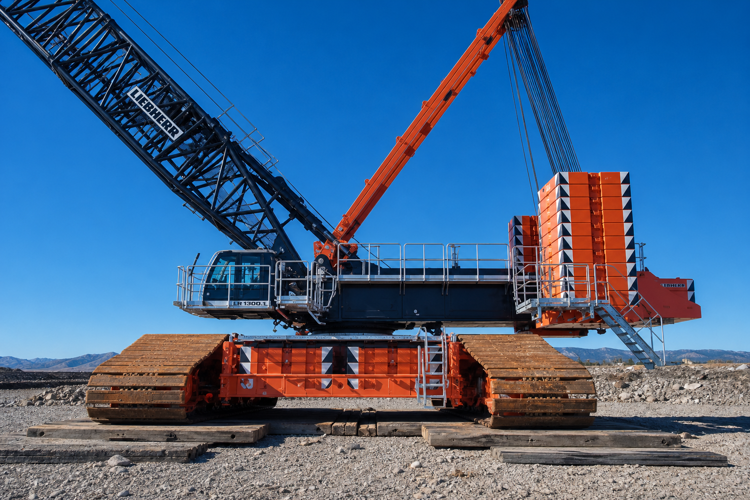 Crane lifting at a wind farm